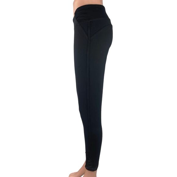 FREE2B Black Low Rise Pull On Stretch Cropped Skinny Casual Leggings Size M - Picture 2 of 5